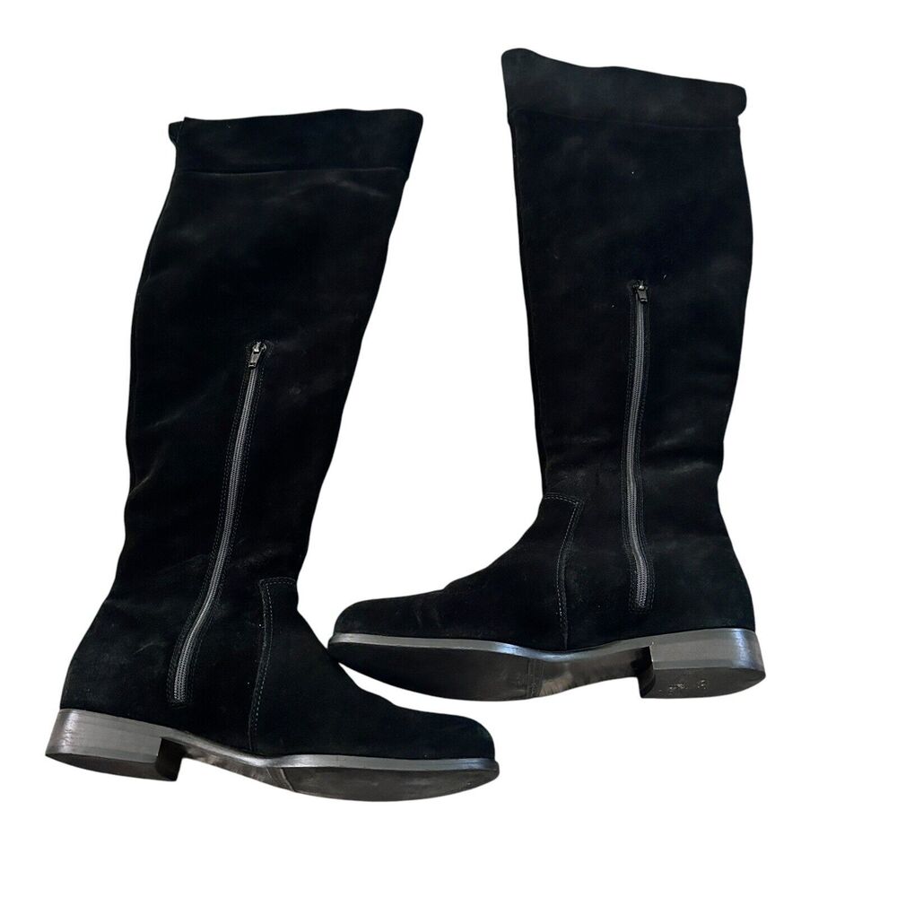 La Canadienne 6 M Women Henley Black Suede Waterproof Riding Tall Zip Boots